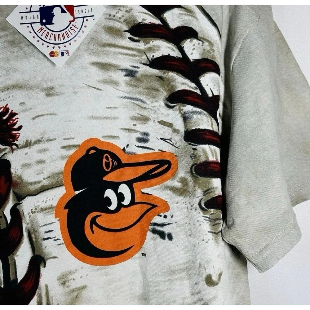 Vintage 2014 Liquid Blue MLB Baltimore Orioles Baseball AOP Tie Dye T-Shirt NWT‎